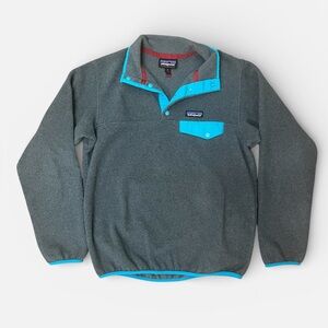 Patagonia Women's Synchilla Snap-T Fleece Pullover. Turquoise/Gray! Small